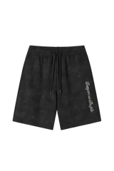 Dangerous People Washed Print Distressed Shorts