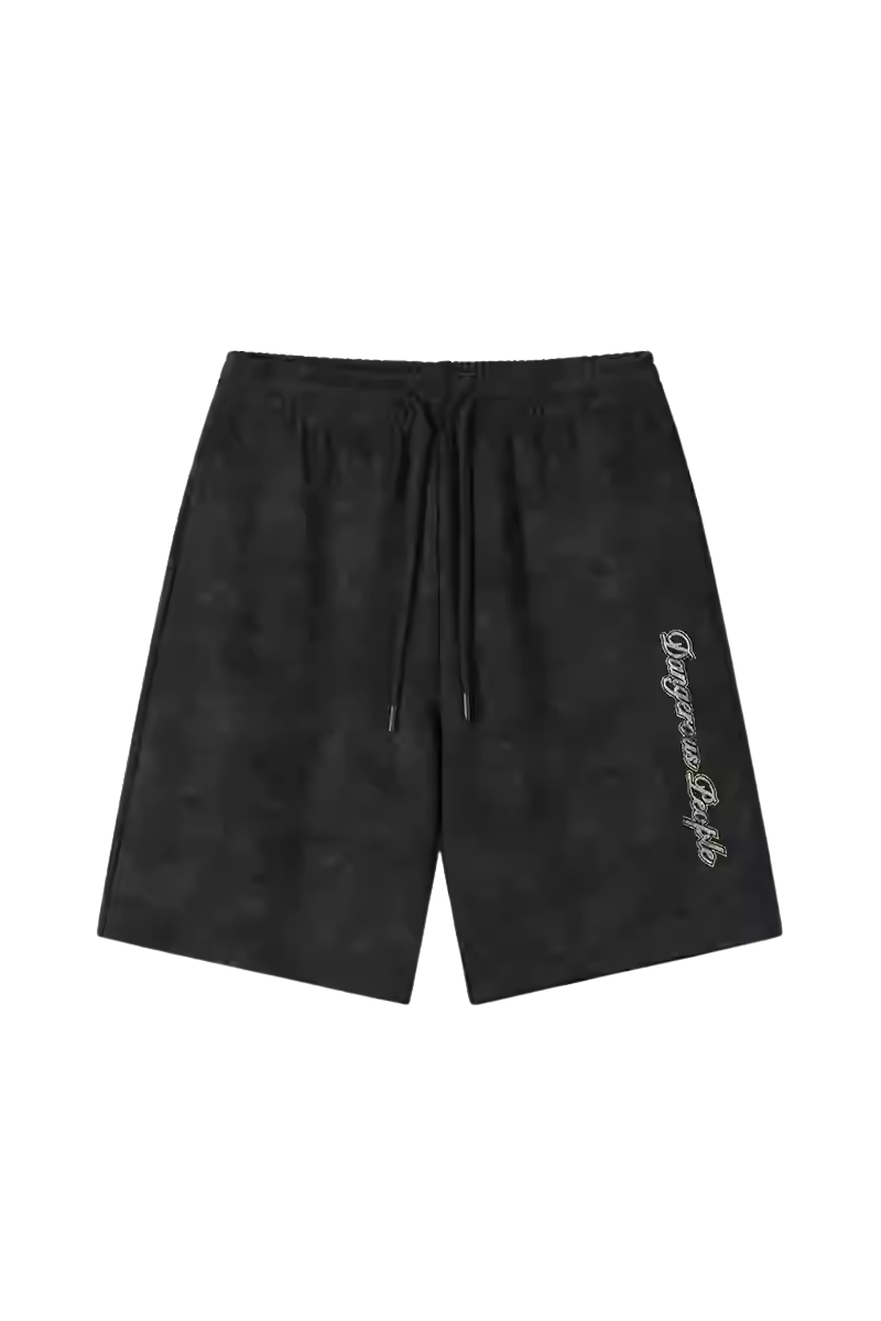 Dangerous People Washed Print Distressed Shorts