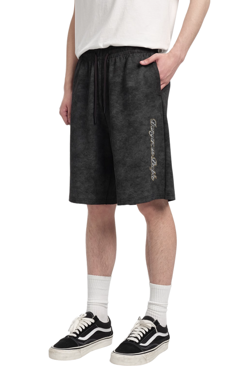 Dangerous People Washed Print Distressed Shorts