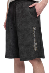 Dangerous People Washed Print Distressed Shorts