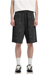 Dangerous People Washed Print Distressed Shorts