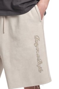 Dangerous People Washed Print Distressed Shorts