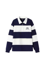 Dangerous People Wide Striped Long Sleeve Polo Tee - ShaLaoBan
