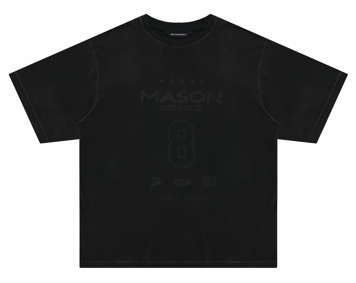 Masonprince  Dyed Printed Short-Sleeved T-Shirt (Double Version)