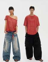 Masonprince  Dyed Printed Short-Sleeved T-Shirt (Double Version)