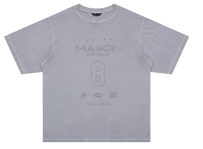 Masonprince  Dyed Printed Short-Sleeved T-Shirt (Double Version)
