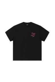 Dangerous People black blurred rose graphic tee with a stylish design for casual wear