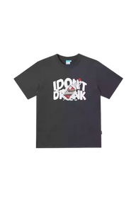 Black IDontSmoke Drinks Series Tee with bold white graphic text and pizza slice illustration