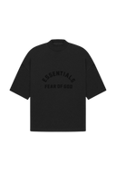 ShaLaoBan SS23 Mock Neck Tee in Black with Essentials Fear of God Print