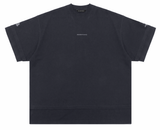 Masonprince  Double Golden Divide Knitted Round-Neck Short T-Shirt