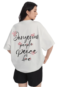 Cherry Blossom Tee from Dangerous People featuring floral design and positive message on a white background