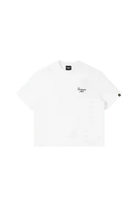 Dangerous People Cherry Blossom Tee in white with simple logo and comfortable fit