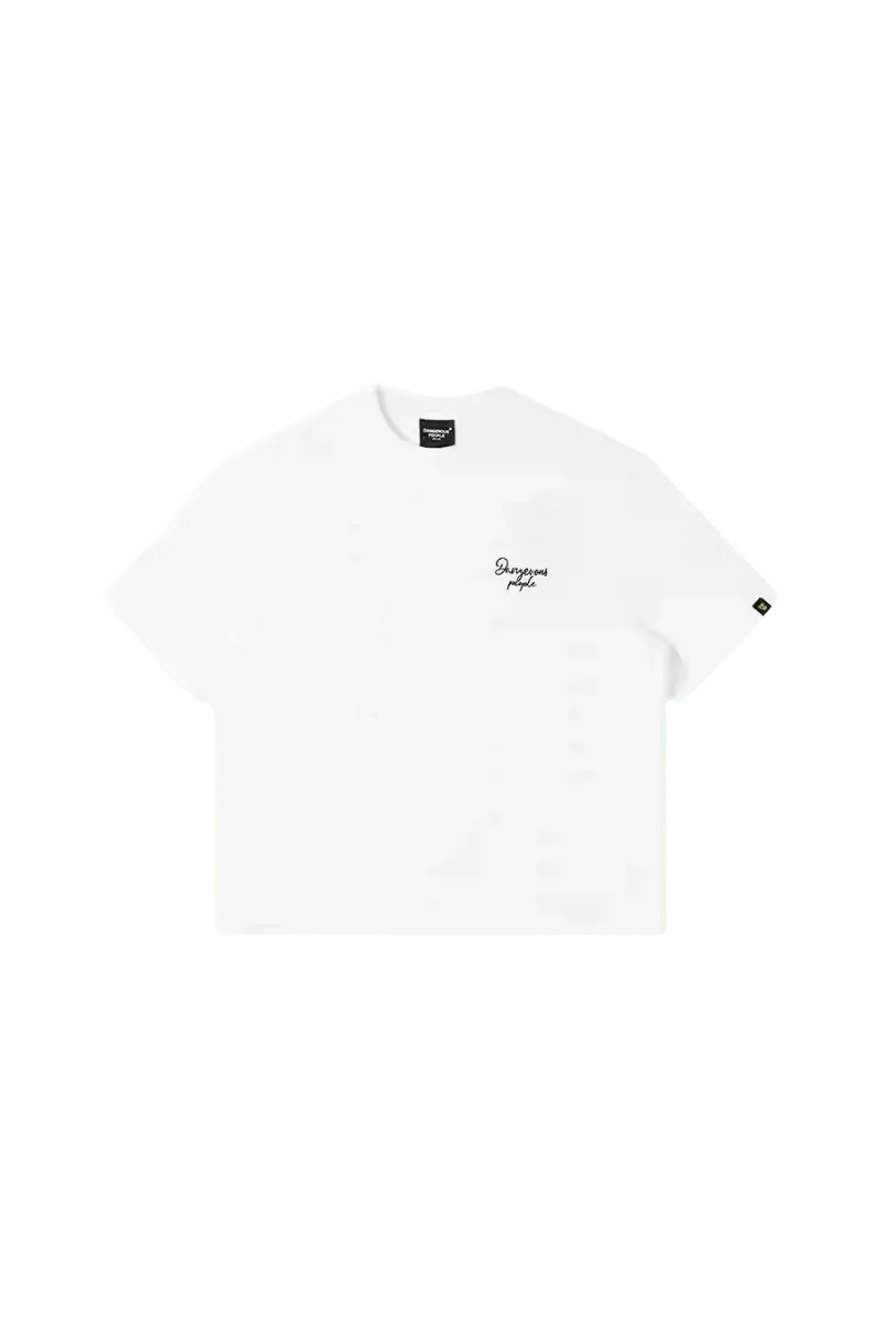Dangerous People Cherry Blossom Tee in white with simple logo and comfortable fit