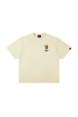 Dangerous People Bee Paper Bag Embroidery Logo Tee in cream color with unique graphic design
