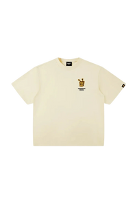 Dangerous People Bee Paper Bag Embroidery Logo Tee in cream color with unique graphic design