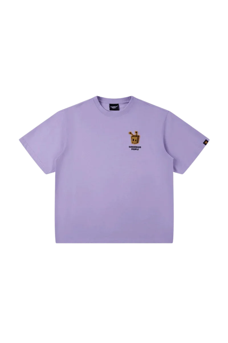 Bee Paper Bag Embroidery Logo Tee in light purple with unique design from Dangerous People