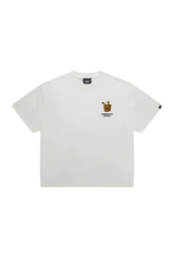 Dangerous People Bee Paper Bag Embroidery Logo Tee in white with unique logo design on the front