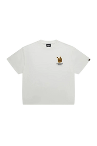 Dangerous People Bee Paper Bag Embroidery Logo Tee in white with unique logo design on the front