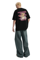 Back view of Dangerous People Cupid Love Tee in black featuring unique graphic design and comfortable fit