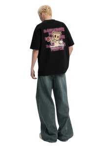 Back view of Dangerous People Cupid Love Tee in black featuring unique graphic design and comfortable fit