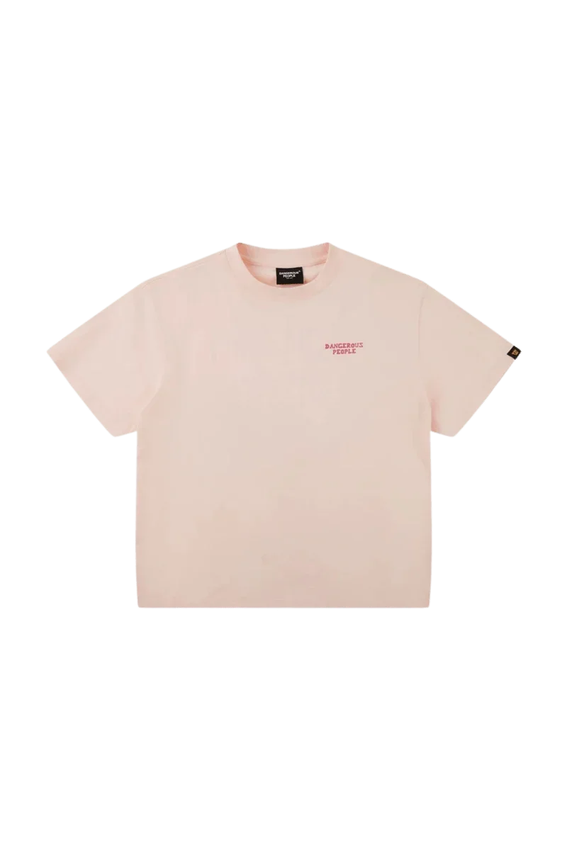 Dangerous People Cupid Love Tee in soft pink with a front logo design for casual outfits