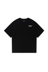 Back view of Dangerous People graphic tee in black featuring a stylish logo print