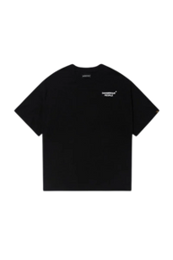 Back view of Dangerous People graphic tee in black featuring a stylish logo print