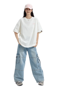 Dangerous People Ice Cube Tee in White, styled with casual oversized jeans for a trendy look