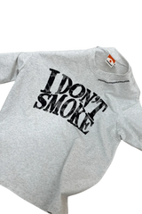 IDontSmoke Sorona material graphic tee in light gray with bold black text design