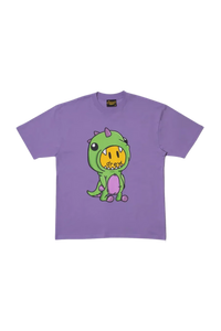 Drew House Dino SS Tee in purple featuring a cute dinosaur character design