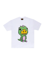 Drew House Dino SS Tee featuring a colorful dinosaur graphic on a white short-sleeve t-shirt