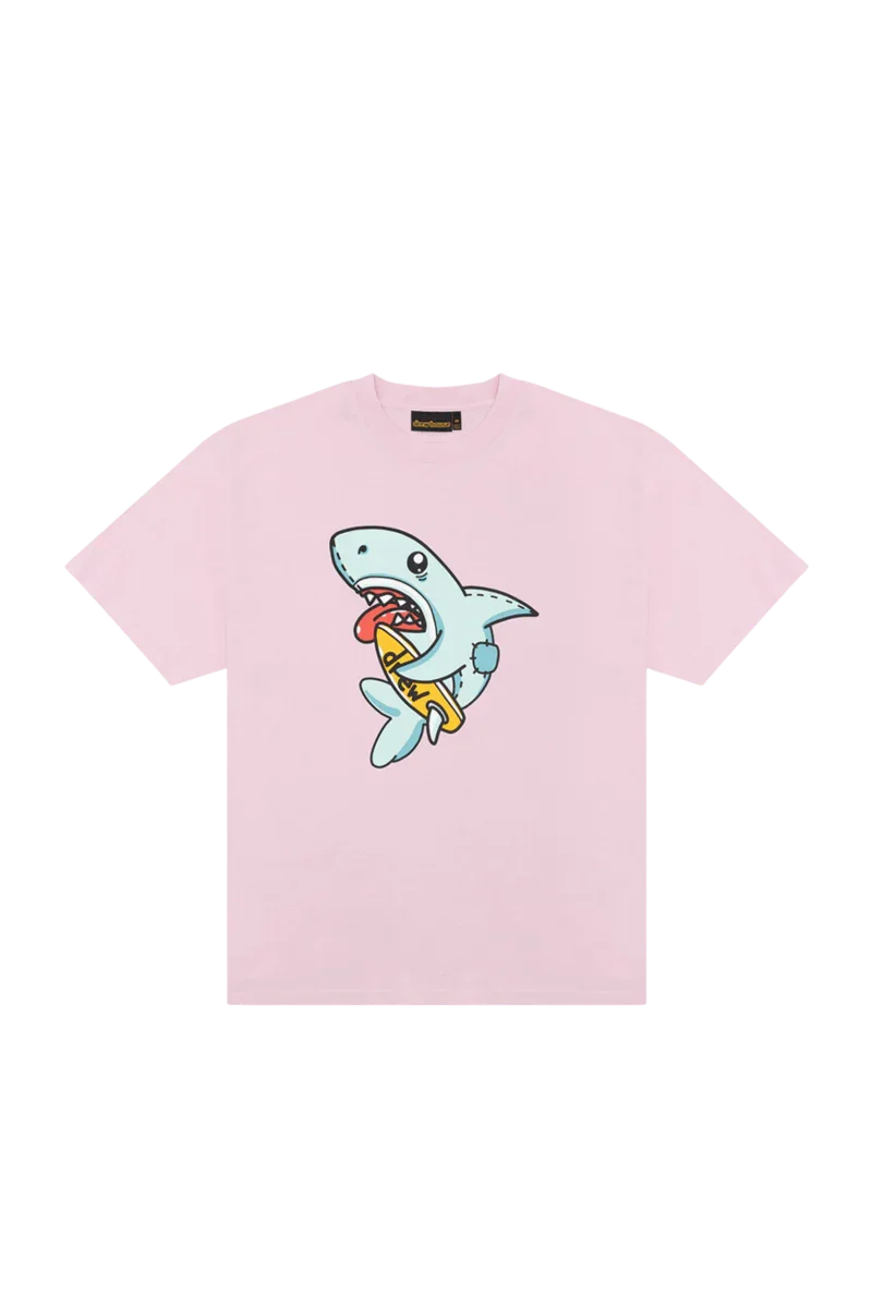 Drew House Phantasm SS Tee in pink with playful shark graphic for casual wear