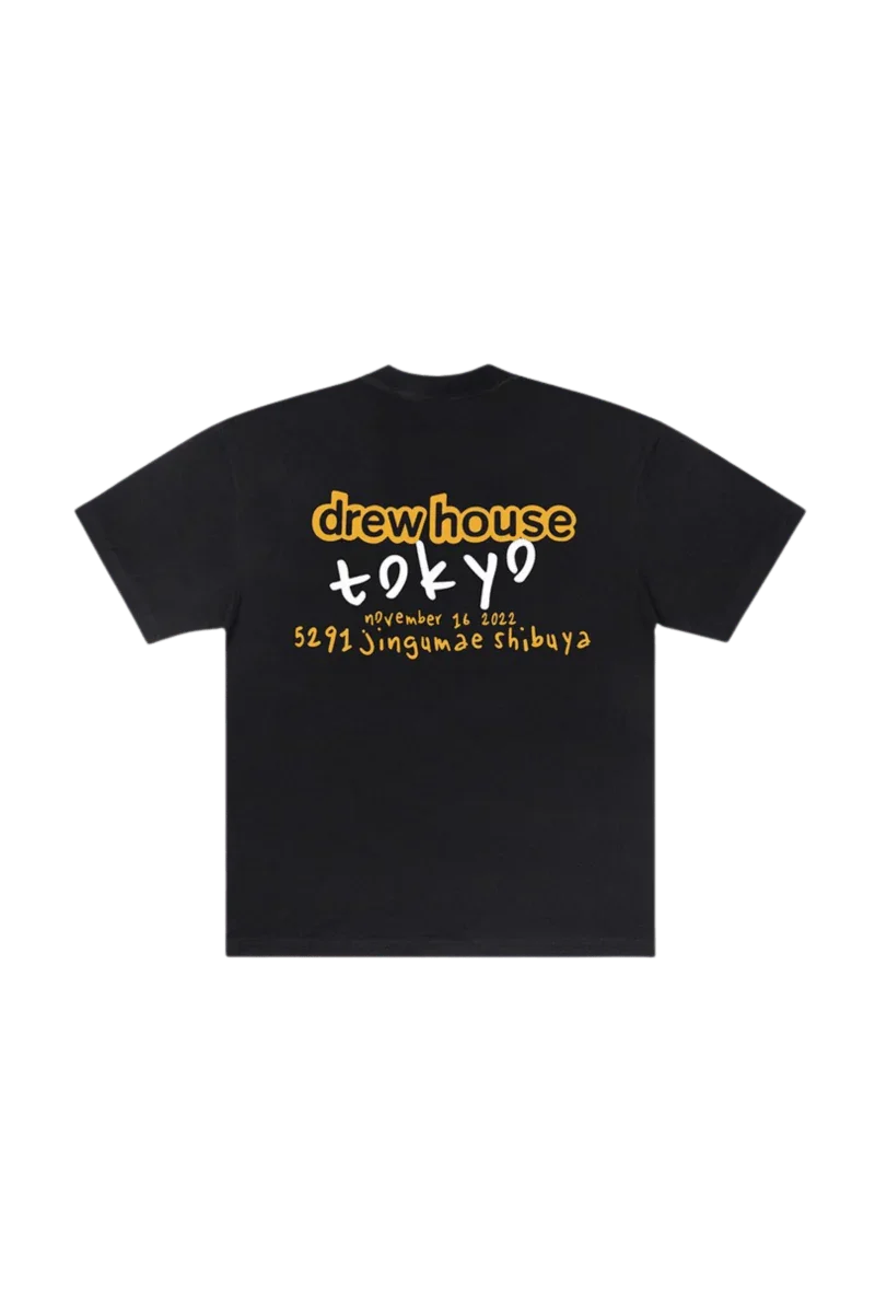 Drew House Tokyo SS Tee in black featuring bold graphics on the back for a stylish streetwear look