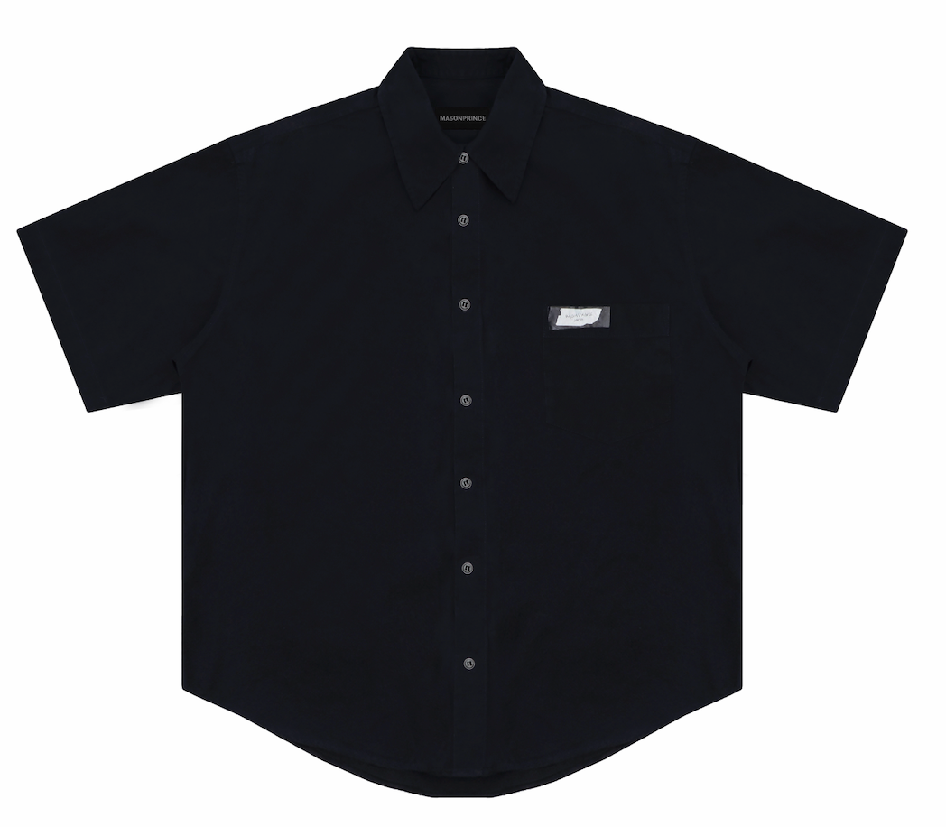 Masonprince Handwritten Label Pima Cotton Short-Sleeved Shirt
