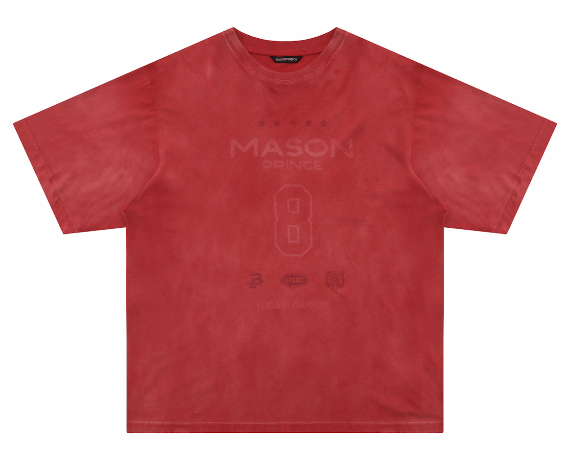 Masonprince  Dyed Printed Short-Sleeved T-Shirt (Double Version)