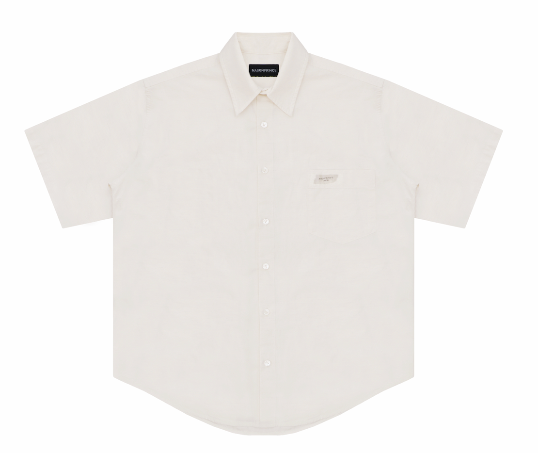 Masonprince Handwritten Label Pima Cotton Short-Sleeved Shirt