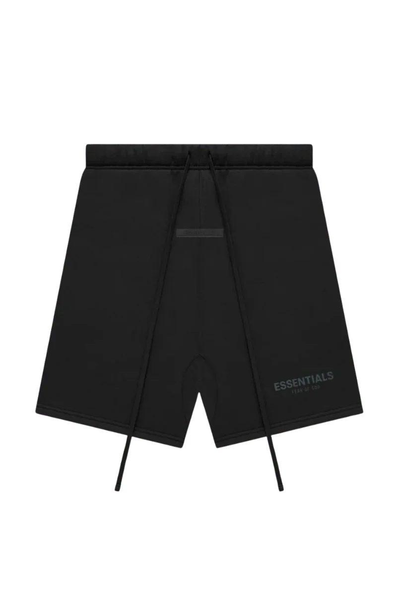 Fear Of God Essentials FW21 Core Collection Shorts Black Reflective with adjustable drawstring waistband