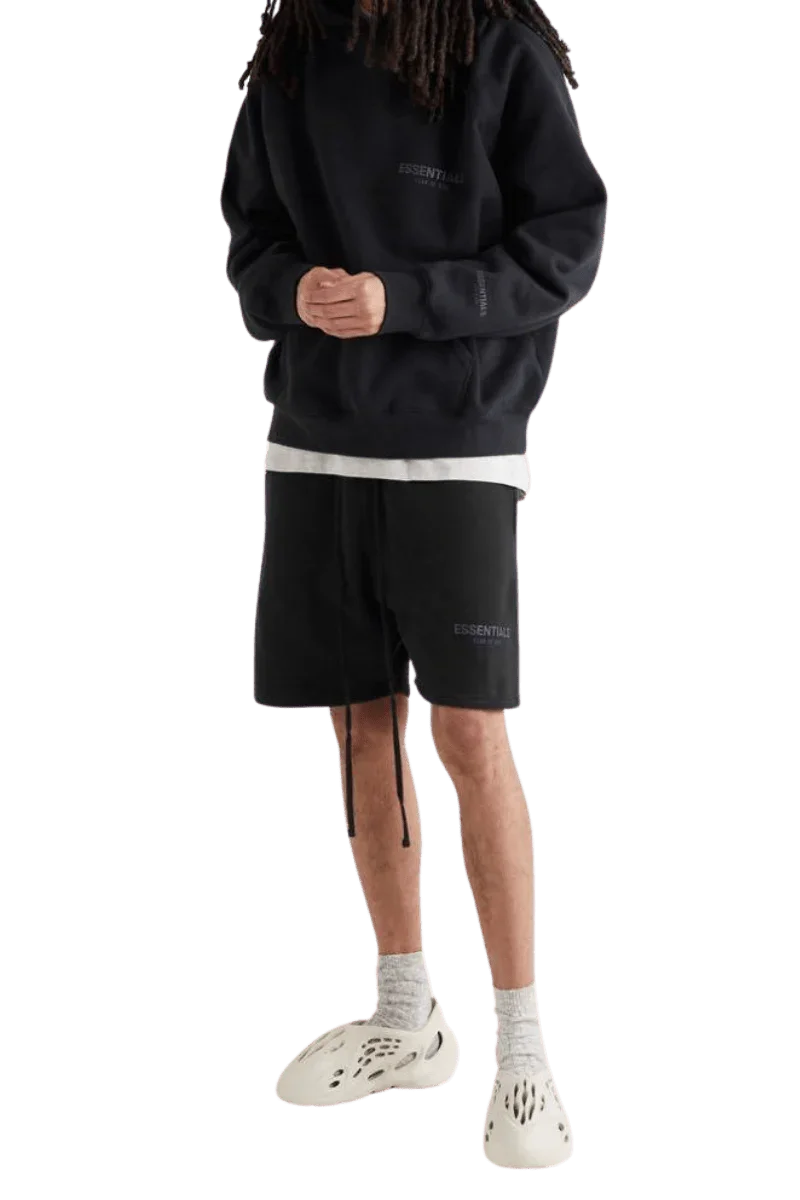 Men's Fear Of God Essentials FW21 Core Collection Shorts Black Reflective with a relaxed fit