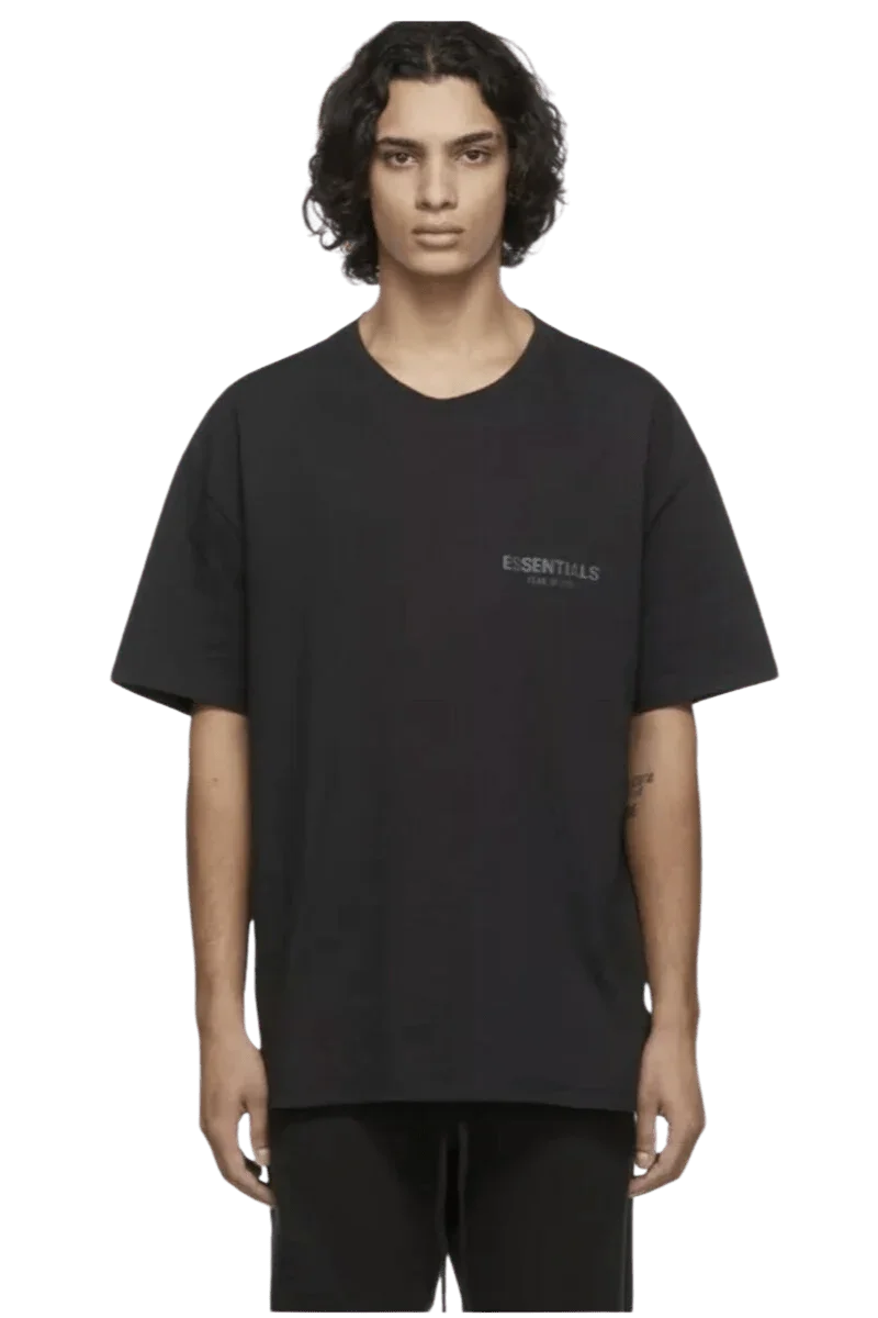 Fear Of God Essentials FW21 Core Collection Tee Black Reflective with a relaxed fit and notable logo detail