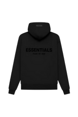 Black SS22 Flocked Logo Hoodie by ShaLaoBan featuring a minimalistic design and cozy fit
