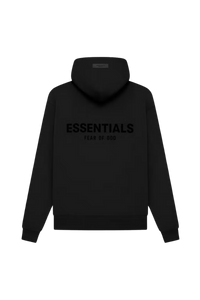 Black SS22 Flocked Logo Hoodie by ShaLaoBan featuring a minimalistic design and cozy fit