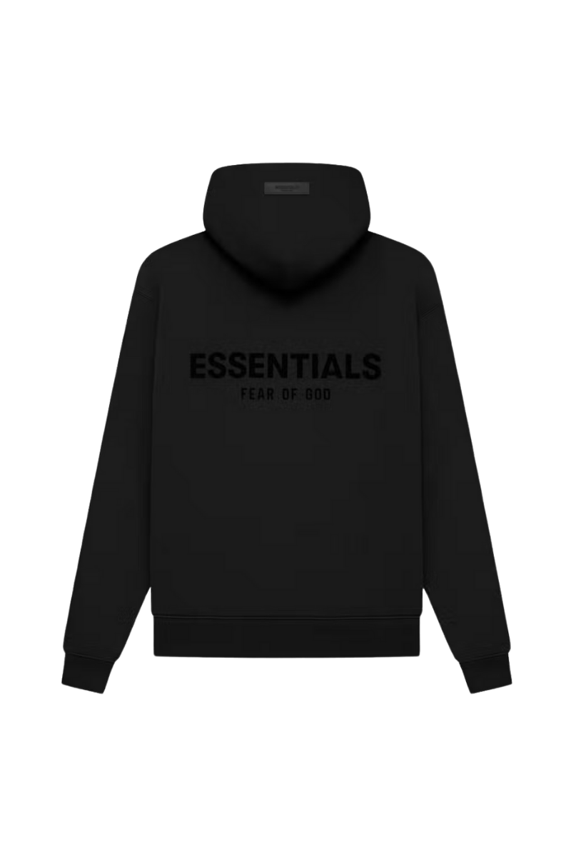 Black SS22 Flocked Logo Hoodie by ShaLaoBan featuring a minimalistic design and cozy fit