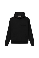 ShaLaoBan SS22 Flocked Logo Hoodie in Black with a Front Pocket and Stylish Design