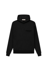 ShaLaoBan SS22 Flocked Logo Hoodie in Black with a Front Pocket and Stylish Design