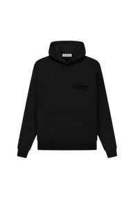 ShaLaoBan SS22 Flocked Logo Hoodie in Black with a Front Pocket and Stylish Design