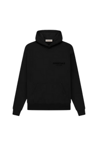 ShaLaoBan SS22 Flocked Logo Hoodie in Black with a Front Pocket and Stylish Design