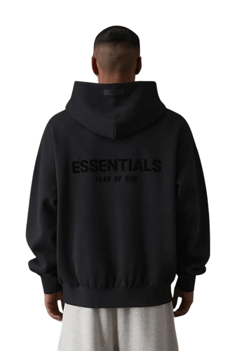 洗練されたシルエット◎ FEAR OF GOD Essentials ロゴフーディー FEAR OF GOD ESSENTIALS logo-print Hoodie | Black | FARFETCH JO