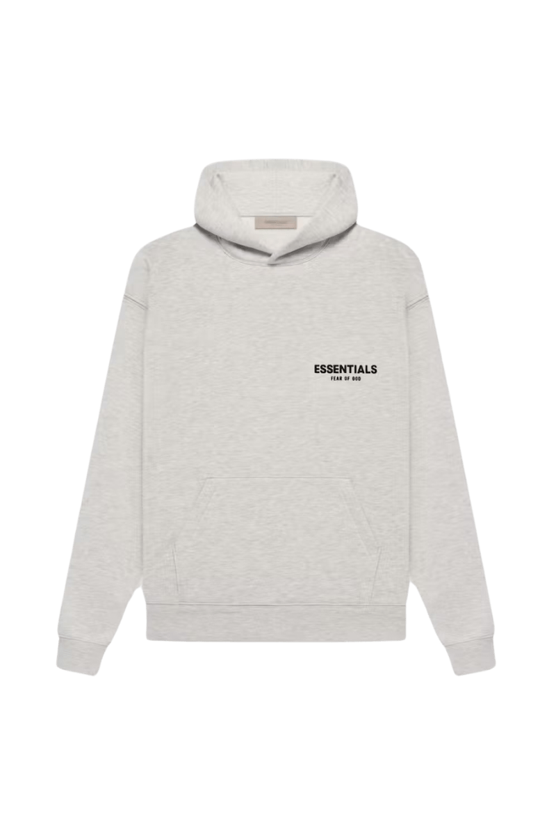 ShaLaoBan SS22 Flocked Logo Hoodie in gray with drawstring and front pocket