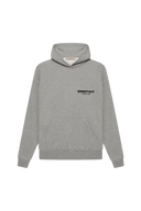 SS22 Flocked Logo Hoodie in Gray with Essentials print and front pocket