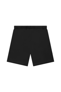 Black SS22 Flocked Logo Shorts with Comfortable Elastic Waistband for Casual Wear